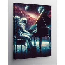 Tablomega Kanvas Tablo Gece Piyano Çalan Astronot