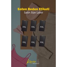 Giyim Etiketi / XXL Beden Siyah Renk Saten Kumaş Orta Katlama - 500 Adet