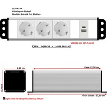 Scs Pazar Bürotik Priz Kutusu Alüminyum Blok - 5 x 45 ( 10 Modül ) SCS-545-02