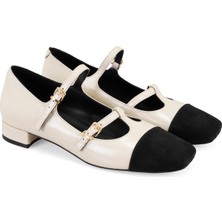 Desa Elni Bej Kadın Mary Jane Deri Babet