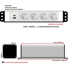 Scs Pazar Bürotik Priz Kutusu Alüminyum Blok - 6 x 45 ( 12 Modül ) SCS-645-02