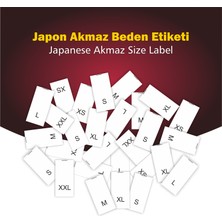 Giyim Etiketi / M Beden Beyaz Renk Japon Akmaz Kumaş Düz Kesim - 500 Adet