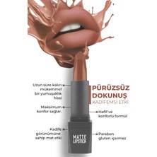 404 Warm Caramel Mat Ruj Kuruma Yapmayan Pürüzsüz Dokunuş Kadifemsi Etki Matte Lipstick