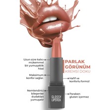 304 Nude Apricot Parlak Ruj - Nemlendirici Etkili Pürüzsüz Dudak Görünümü - Glossy Lipstick