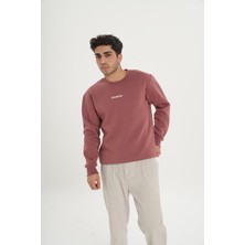 Unisex Pamuklu Içi Polarlı Bisiklet Yaka Sweatshirt
