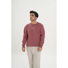 Unisex Pamuklu Içi Polarlı Bisiklet Yaka Sweatshirt