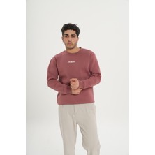 Unisex Pamuklu Içi Polarlı Bisiklet Yaka Sweatshirt