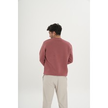 Unisex Pamuklu Içi Polarlı Bisiklet Yaka Sweatshirt