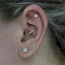 Janset Aksesuar Kalp Model Titanyum Kulak Daith Piercing - F136 Titanyum Piercing