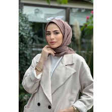 Moda Mevsimi Bonjela Bambu Kraş Eşarp Kızıl Vizon