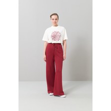 Bağlama Detaylı Düz Paça Pantolon Bordo K2522002_008