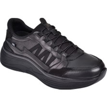 Forelli Hakiki Deri Lastik Bağcıklı Kadın Spor Ayakkabı For-Asya   Siyah