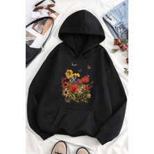 Renkli Çicek Baskılı Oversize Sweatshirt