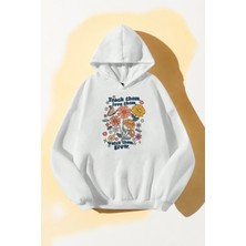 Flowers  Baskılı Oversize Sweatshirt