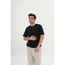 Unisex Düz Siyah Tişört