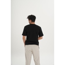 Unisex Düz Siyah Tişört