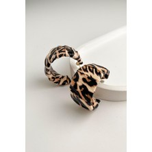 Modex Gümüş Leopar Deri Görünümlü Halka Küpe (3cm)