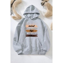 Mind Life Vibes Baskılı Oversize Sweatshirt