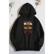 Mind Life Vibes Baskılı Oversize Sweatshirt