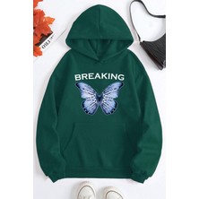 Uygun Tarz Breaking Baskılı Oversize Sweatshirt