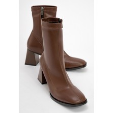 Luvi Plesa Kahve Kadın Kalın Topuklu Bot