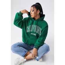 California Baskılı Oversize Sweatshirt