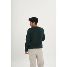 Unisex Pamuklu Içi Polarlı Bisiklet Yaka Sweatshirt