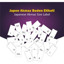 Giyim Etiketi / XL Beden Beyaz Renk Japon Akmaz Kumaş Düz Kesim - 1000 Adet