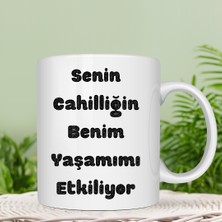 Esence Çift Tarafı Baskılı Celal Şengör & Senin Cahilliğin Benim Hayatımı Etkiliyor Yazılı Kupa Bardak