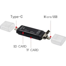 Woodhub Otg Type C & Micro USB & USB 3in1 Kart Okuyucu Usb2.0