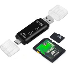 Woodhub Otg Type C & Micro USB & USB 3in1 Kart Okuyucu Usb2.0