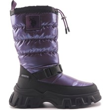 U.S. Polo Assn. Poretta Mor Kız Çocuk Çizme Suni Deri Malzeme ile Şık ve Rahat Tasarım