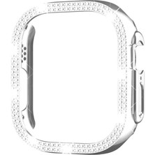 Cool Cold Apple Watch 49 mm Uyumlu Ultra / Ultra 2 Zarif Elmas Taşlı Önü Açık Koruma Kılıf