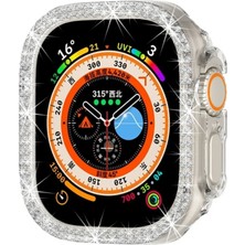 Cool Cold Apple Watch 49 mm Uyumlu Ultra / Ultra 2 Zarif Elmas Taşlı Önü Açık Koruma Kılıf