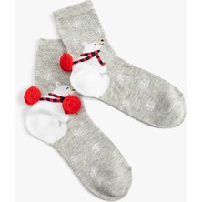 Koton Soket Çorap Kutup Ayısı Baskılı Yılbaşı Temalı