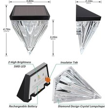 Neo Vista 2 Adet Solar Elmas Görünümlü Duvar Bahçe Aydınlatması, Güneş Enerjisi Ile Çalışan Bahçe Işıkları