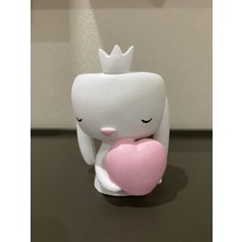 Thebestonline Dekoratif Alçı Sevimli Tavşan Kaktüs Sukulent Saksısı, Mumluk