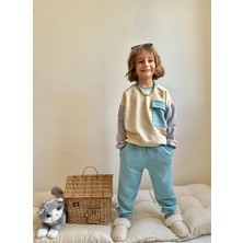 Sacro Kids  Çift Renkli Desenli Eşofman-Sweatshirt 3 Iplik Kışlık Erkek Çocuk Takım