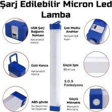 Şarjlı Işıldak Lamba Kamp Feneri USB Taşınabilir Kancalı Mıknatıslı Acil Durum Gece Lambası