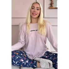 Pudra Garden Desenli Termal Kadın Pijama Takımı