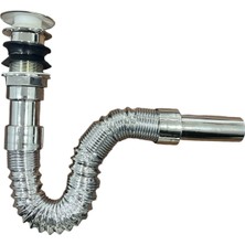 Aset Lavabo Sifon Krom Basmalı