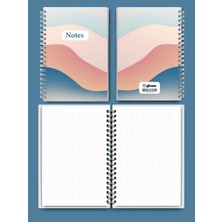 Jimone Papers A5 Noktalı Defter - 80 Yaprak - Tel Spiralli - Pastel Renk Dalgaları