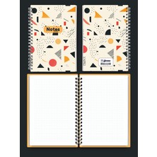 Jimone Papers A5 Noktalı Defter - 80 Yaprak - Tel Spiralli - Geometrik Desen