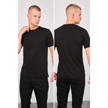 Erkek Bisiklet Yaka 2'li Regular Fit Basic T-Shirt 990 Siyah