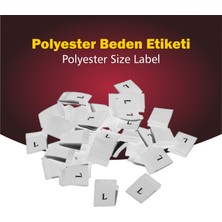 Giyim Etiketi / L Beden Beyaz Renk Polyester Dokuma Orta Katlama - 500 Adet