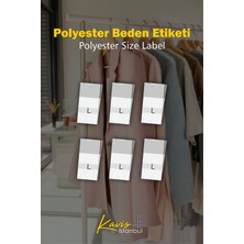 Giyim Etiketi / L Beden Beyaz Renk Polyester Dokuma Orta Katlama - 500 Adet