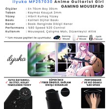 İlyuka 70X30 Anime Guitarist Girl Ilyuka MP257030 Büyük Boy Xl Gaming Mousepad Dikişli Kenar Kaymaz Taban 70X30CM