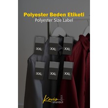 Giyim Etiketi / XXL Beden Siyah Renk Polyester Dokuma Orta Katlama - 500 Adet