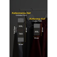 Giyim Etiketi / XXL Beden Siyah Renk Polyester Dokuma Orta Katlama - 500 Adet