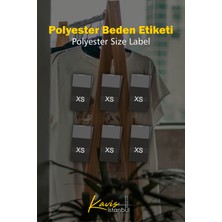 Giyim Etiketi / XS Beden Siyah Renk Polyester Dokuma Orta Katlama - 1000 Adet